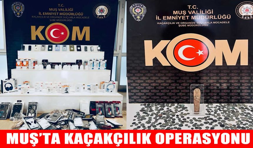 Muş’ta kaçakçılık ve tarihi eser operasyonu