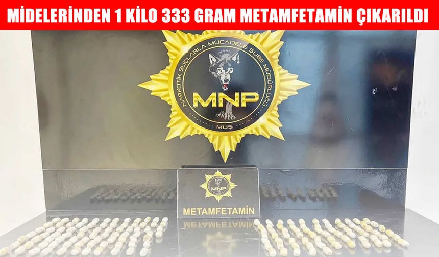 Muş’ta İran uyruklu 2 kişi 191 kapsül metamfetaminle yakalandı