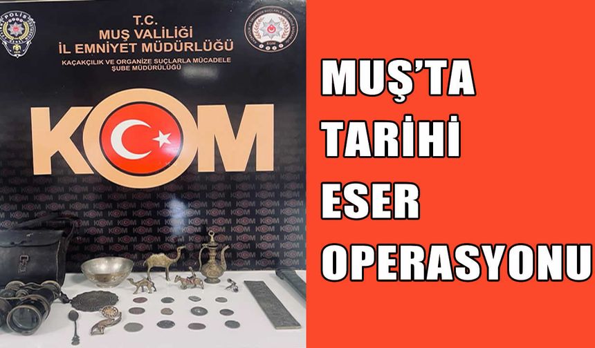 Muş'ta 25 tarihi eser ele geçirildi