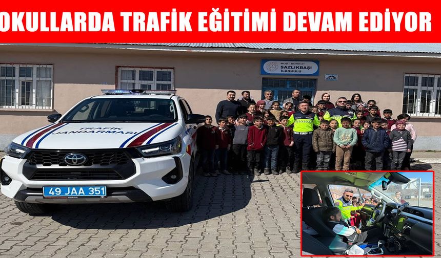 Korkut Trafik Jandarması’ndan Sazlıkbaşı Köyü öğrencilerine güvenli trafik eğitimi