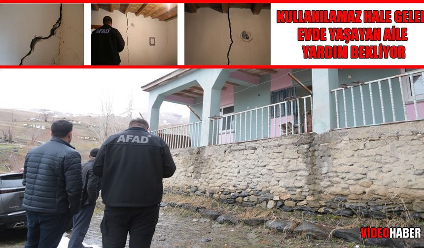 Muş’ta heyelan sonrası 40 yıllık ev kullanılamaz hale geldi: “Her gün korkuyla yatıp kalkıyoruz”