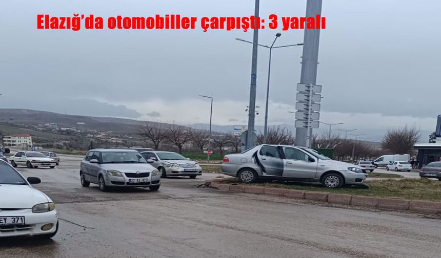 Elazığ’da iki otomobil çarpıştı: 3 yaralı