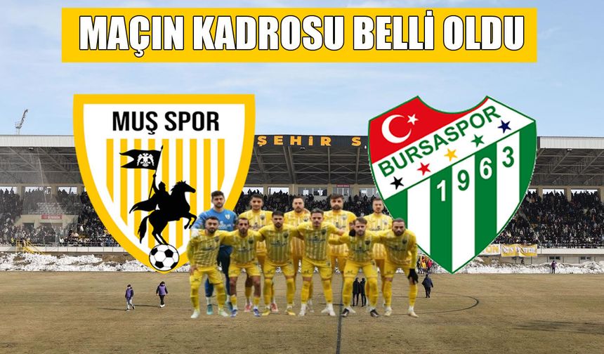Muş'ta kritik randevu: Muşspor- Bursaspor maçının ilk 11’leri açıklandı