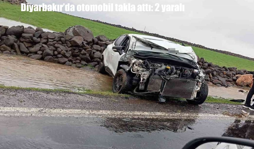 Diyarbakır’da otomobil takla attı: 2 yaralı