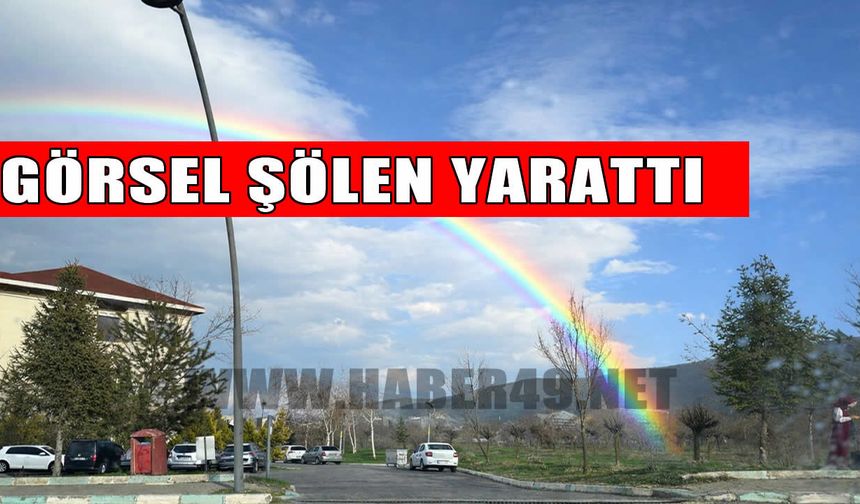 Muş semalarında görsel şölen: Gökkuşağı hayran bıraktı