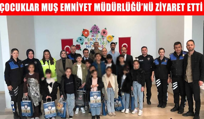 Çocuklardan Muş Emniyet Müdürlüğü’ne ziyaret