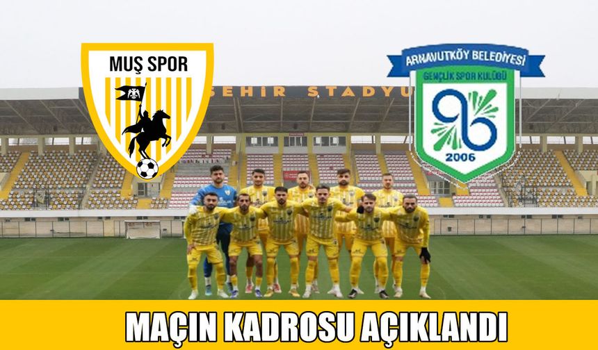 Muşspor-Arnavutköy Belediyespor maçının ilk 11’leri açıklandı
