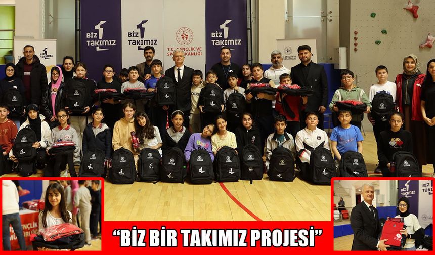 Muş’ta “Biz Bir Takımız Projesi”: 32 öğrenciye spor malzemesi desteği