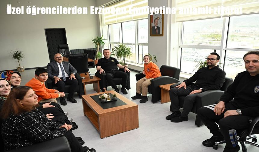 Erzincan’da özel öğrenciler Polis Haftası kapsamında emniyeti ziyaret etti