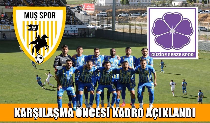 Muşspor-Gebzespor maçının kadroları belli oldu