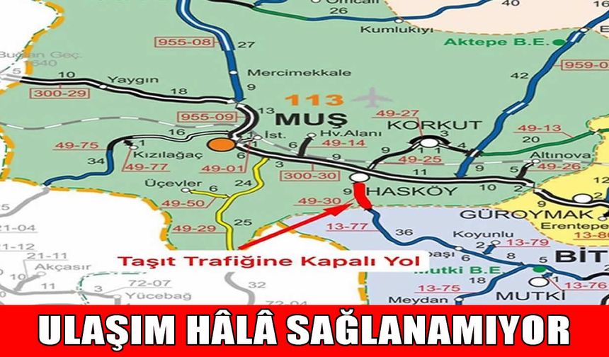 Hasköy-Mutki yolunda kar engeli: Trafiğe açılamadı