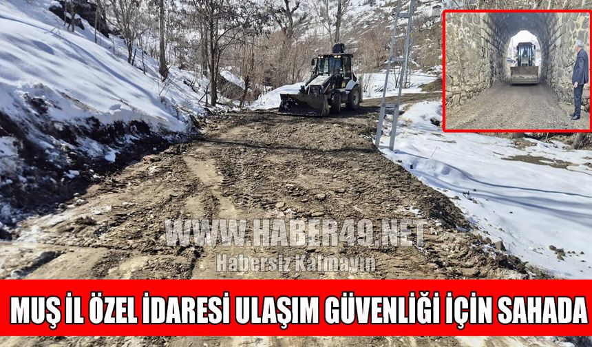 Muş İl Özel İdaresi’nden köy yollarında yoğun mesai