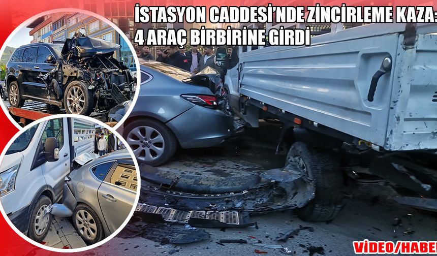 Muş’ta zincirleme kaza: Yayaya çarpmamak için manevra yapan otomobil park halindeki araçlara girdi