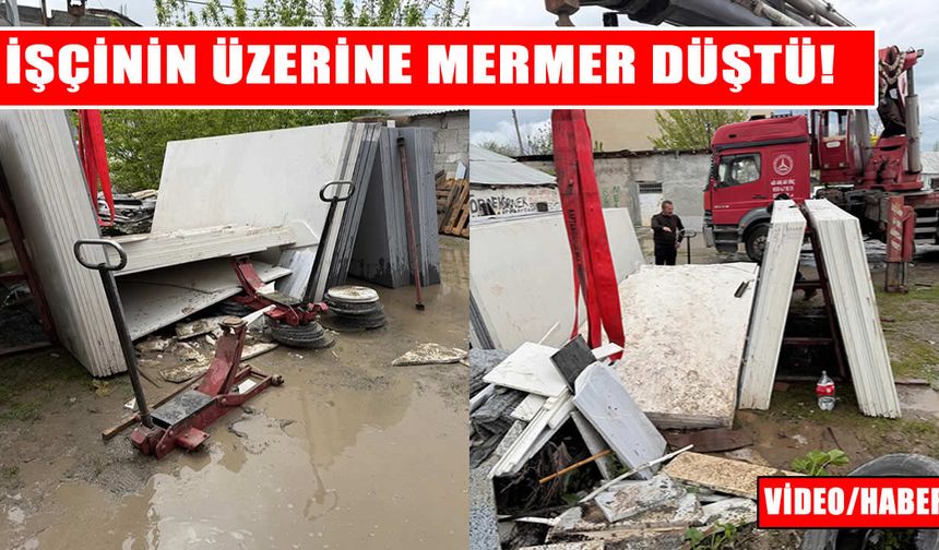 Muş’ta üzerine mermer düşen işçi yaralandı