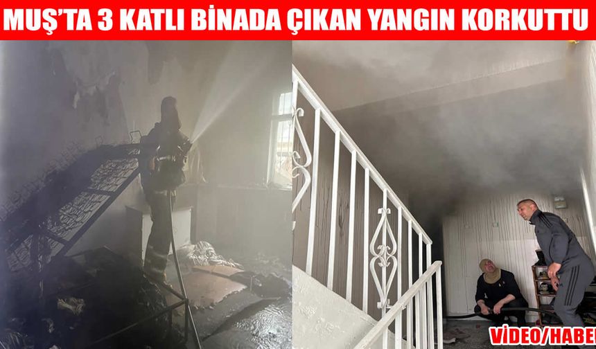 Muş’ta 3 katlı binada yangın!