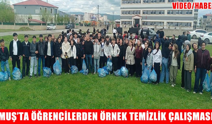 Muş’ta öğrencilerden çevre temizliği etkinliği