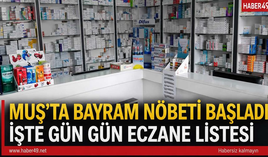 Muş’ta bayramın ilk günü hangi eczaneler açık?