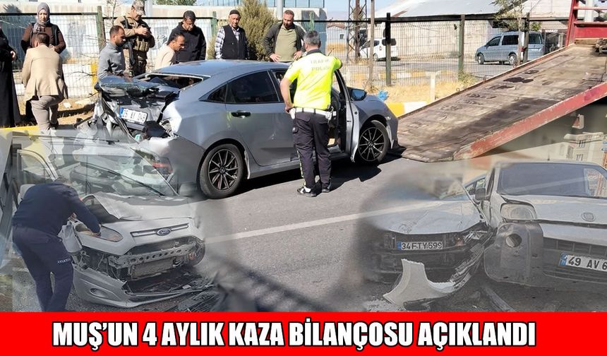 Muş’un 4 aylık kaza bilançosu: 365 kaza, 180 yaralı
