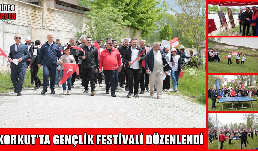 Korkut’ta Gençlik Festivali buluşması: 130 metrelik Türk bayrağıyla yürüdüler