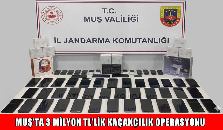 Malazgirt'te kaçakçılık operasyonu: 3 milyon TL'lik ürün ele geçirildi