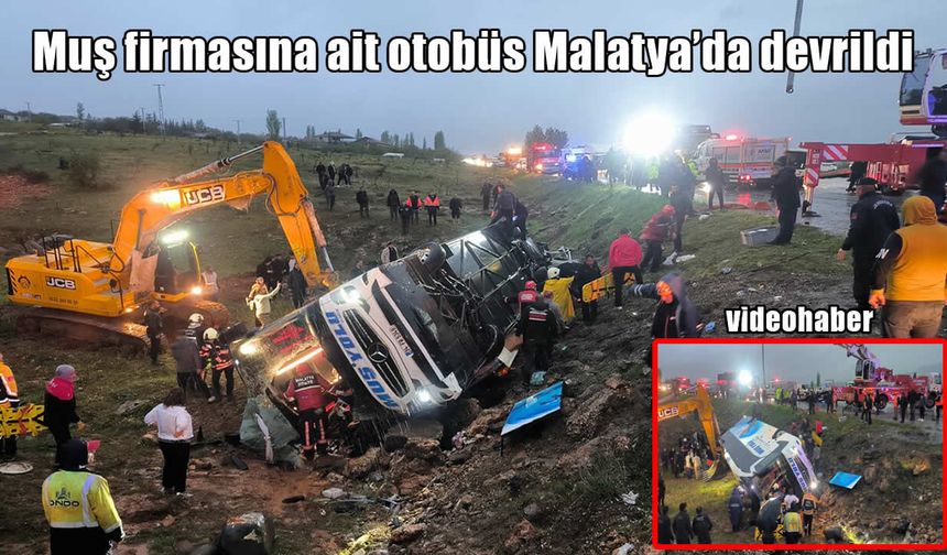 Muş firmasına ait otobüs Malatya'da devrildi: Ölü ve yaralılar var