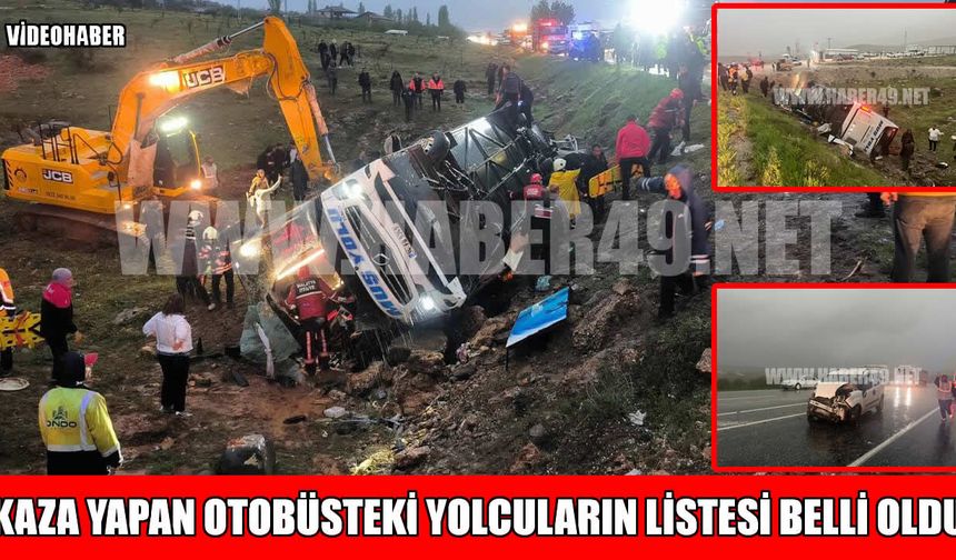 Muş firmasına ait yolcu otobüsü Malatya’da kaza yaptı: İşte isim isim yolcu listesi
