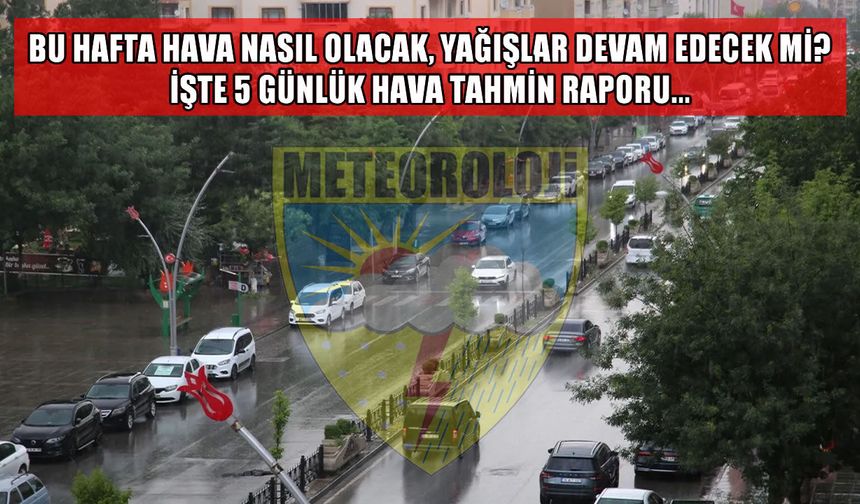 Muş’ta yağışlı hava devam edecek mi? İşte 5 günlük hava tahmin raporu