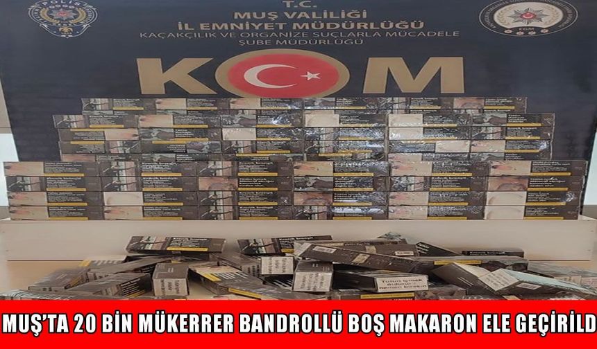 Muş Emniyeti’nden kargo operasyonu: 20 bin kaçak makaron ele geçirildi