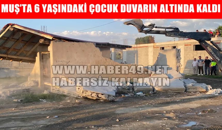 Muş'ta yürek yakan kaza: Hafriyat kamyonunun yıktığı duvarın altında kalan 6 yaşındaki çocuk hayatını kaybetti