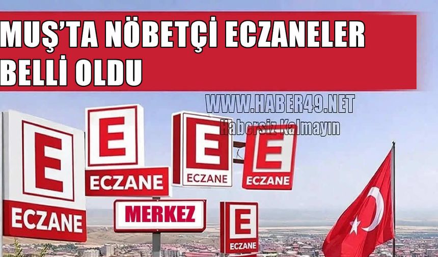 Muş’ta 6 Haziran nöbetçi eczaneleri açıklandı: İşte ilçe ilçe tam liste