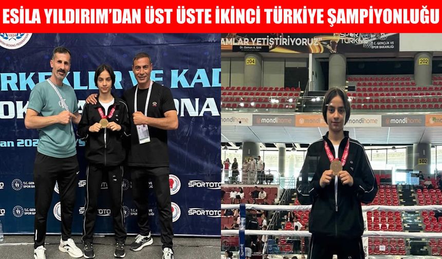 Muş’un ‘altın yumruğu’ Esila Yıldırım ikinci kez Türkiye’nin zirvesinde