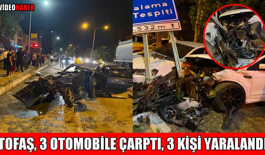Muş’ta kontrolden çıkan otomobil park halindeki 3 araca çarptı: 3 yaralı