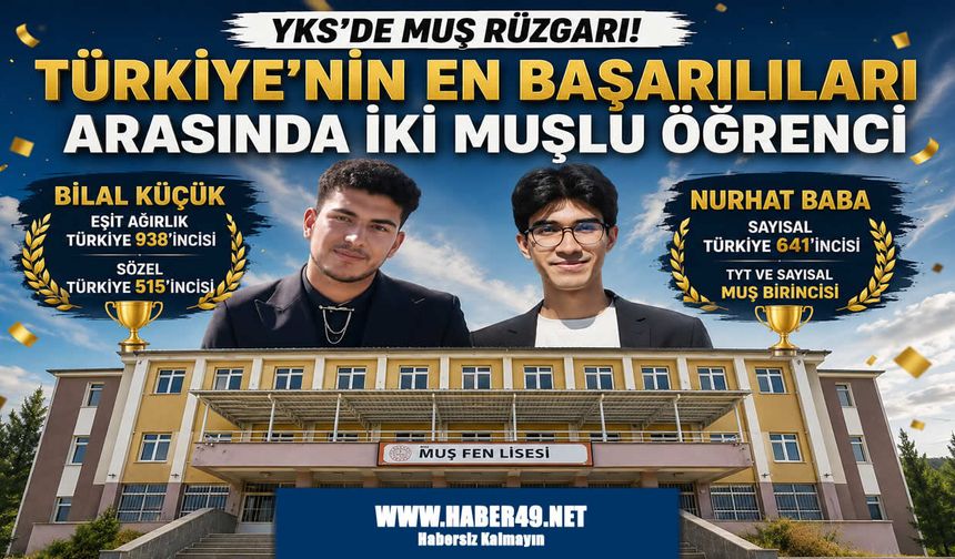 YKS'de Muş rüzgarı: Fen Lisesi'nden çifte Türkiye derecesi
