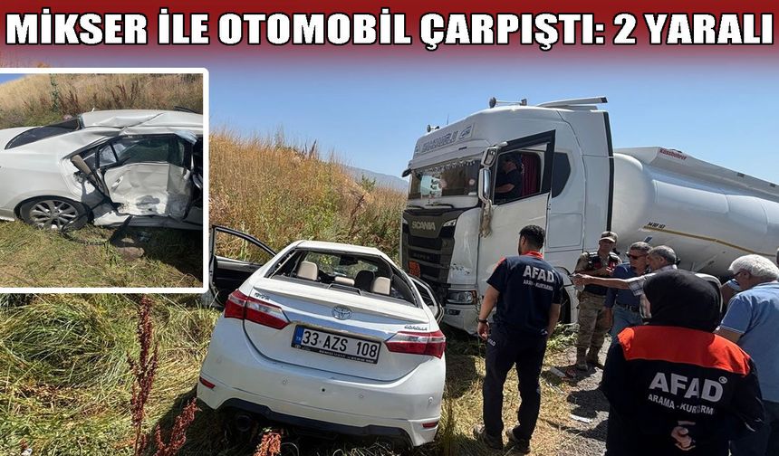 Muş'ta Mikser kamyonu ile otomobil çarpıştı: 2 yaralı