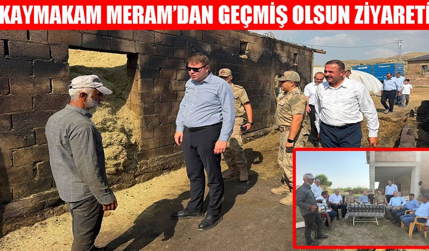 Korkut Kaymakamı Meram’dan ahırı yanan vatandaşa destek
