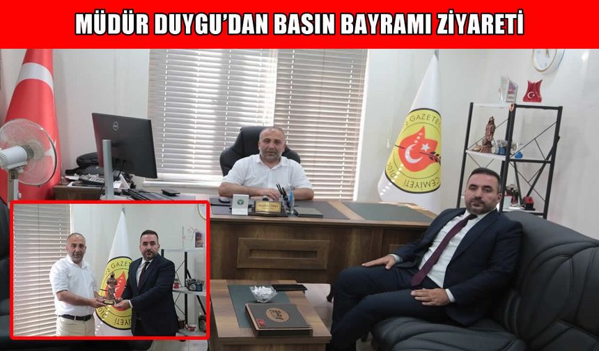 Korkut Gençlik ve Spor İl Müdürü Duygu'dan MGC Başkanı Özbey’e Basın Bayramı ziyareti