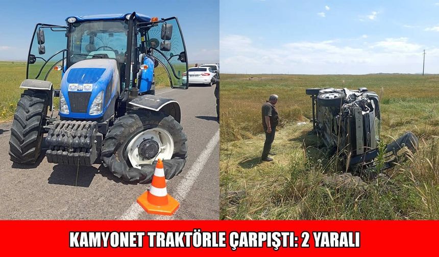 Malazgirt'te kamyonet ile traktör çarpıştı: 2 yaralı
