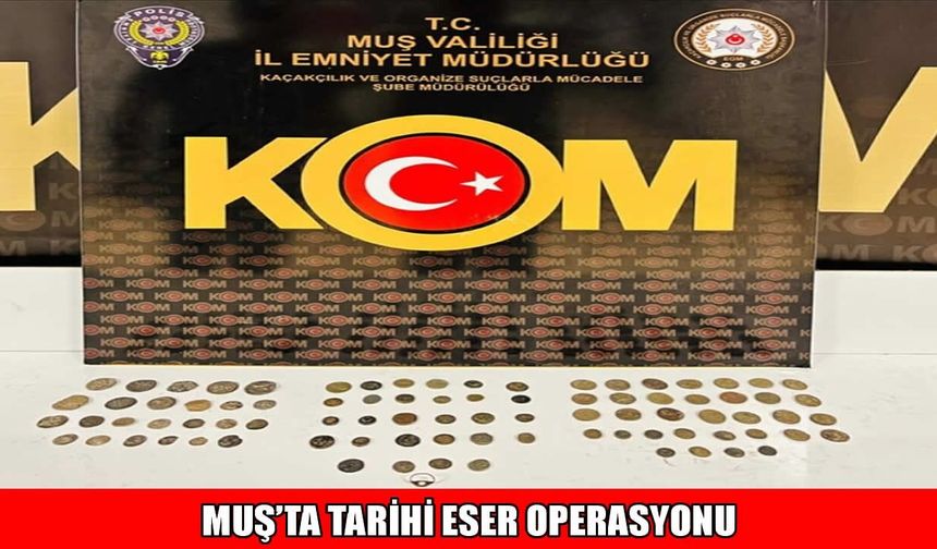 Muş’ta durdurulan araçtan 86 tarihi eser çıktı