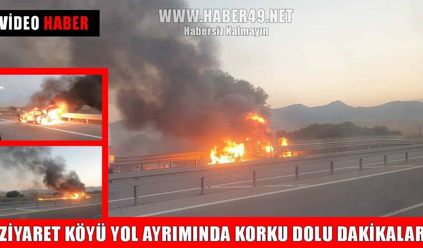 Muş-Bingöl kara yolunda can pazarı: Otomobil küle döndü