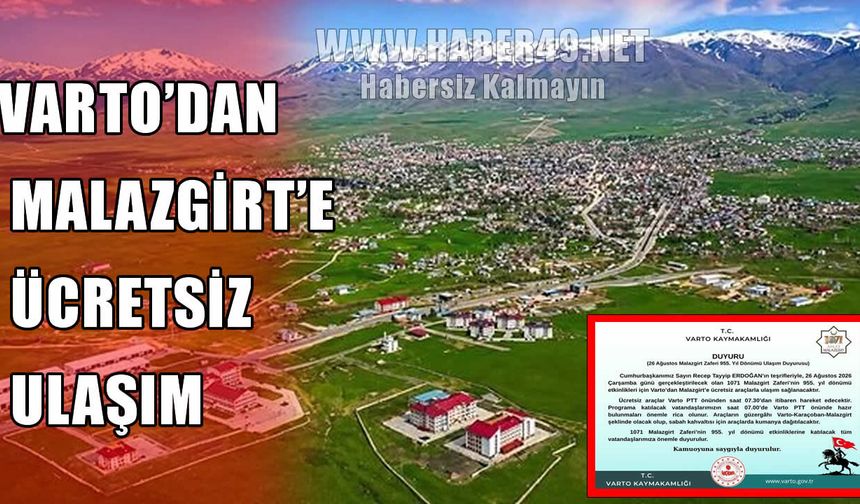 Varto’dan Malazgirt’e gidecek araçların kalkış yeri belli oldu