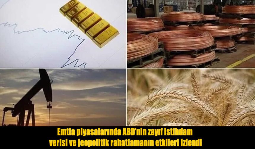 Emtia piyasalarında ABD'nin zayıf istihdam verisi ve jeopolitik rahatlamanın etkileri izlendi