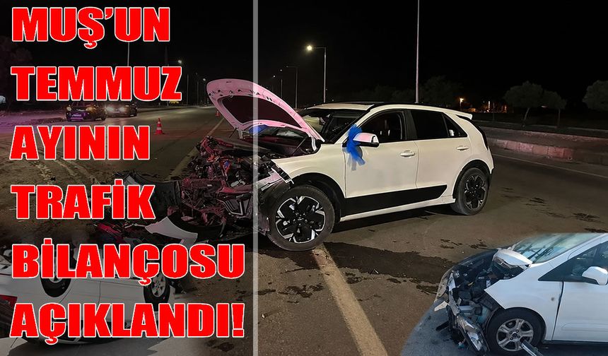Muş'ta Temmuz ayında 141 trafik kazası: 2 ölü, 118 yaralı