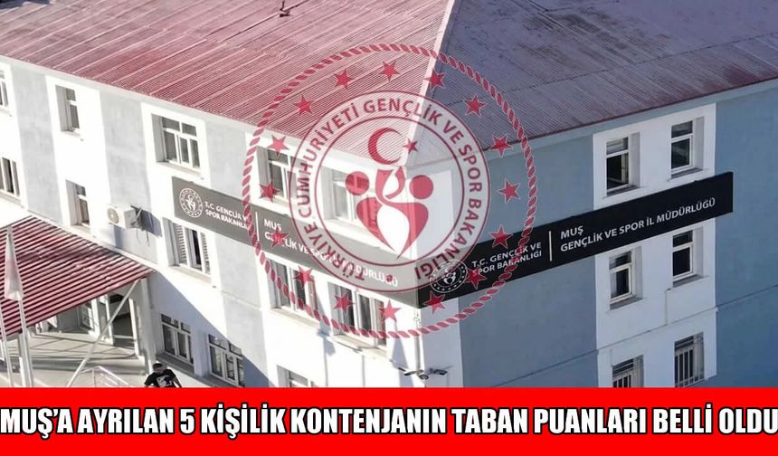 GSB Muş'ta 5 kişilik kontenjan için KPSS taban puanları açıkladı