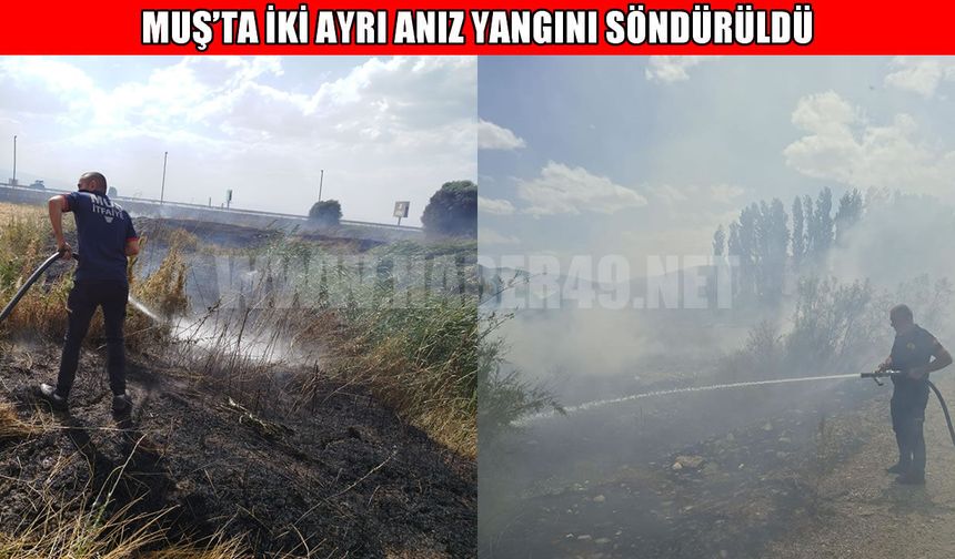 Muş'ta iki ayrı noktada çıkan alevler söndürüldü