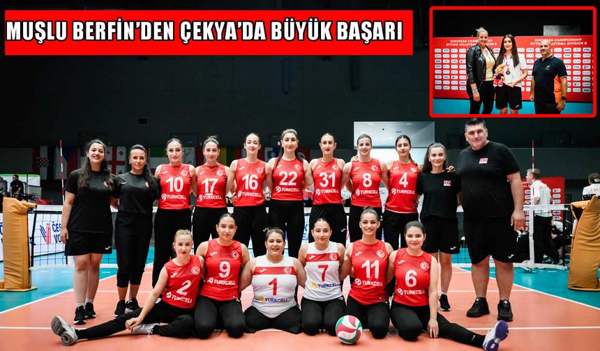 Muşlu Milli Voleybolcu Berfin Serfiraz Sidar’dan Çekya’da çifte şampiyonluk