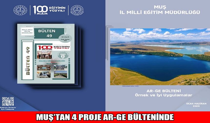 Muş’un eğitim projeleri ‘81 İl AR-GE Bülteni’nde yerini aldı