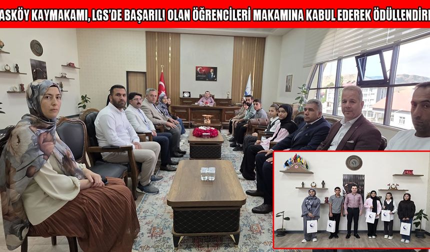 Hasköy’de LGS’de dereceye giren öğrencilere Kaymakam Güney’den ödül