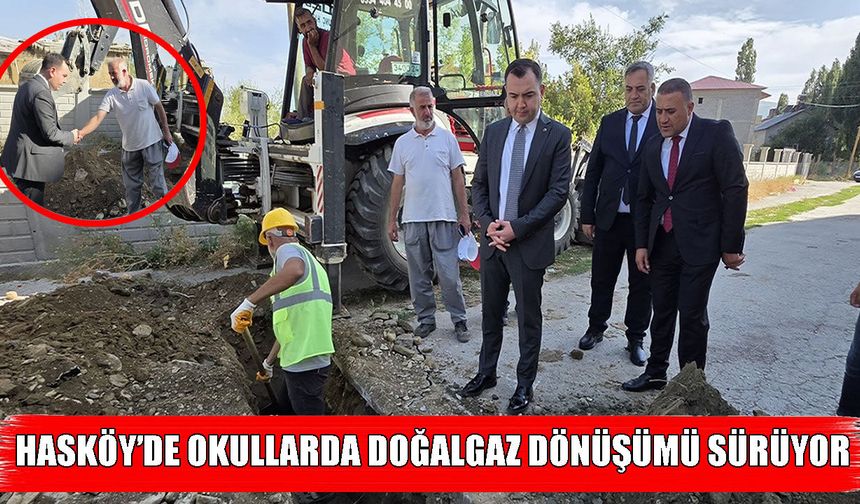 Hasköy Kaymakamı Güney, okullardaki doğalgaz dönüşüm çalışmalarını inceledi