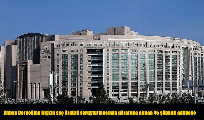 Ahbap Derneğine ilişkin suç örgütü soruşturmasında gözaltına alınan 45 şüpheli adliyede
