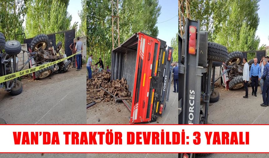 Özalp’ta seyir halindeki traktör devrildi